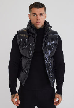 Black High Shine Gilet