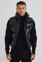Black High Shine Gilet