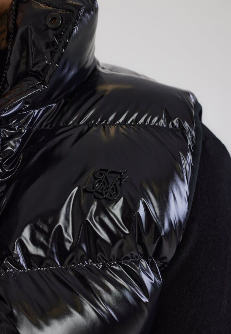 Black High Shine Gilet (1)