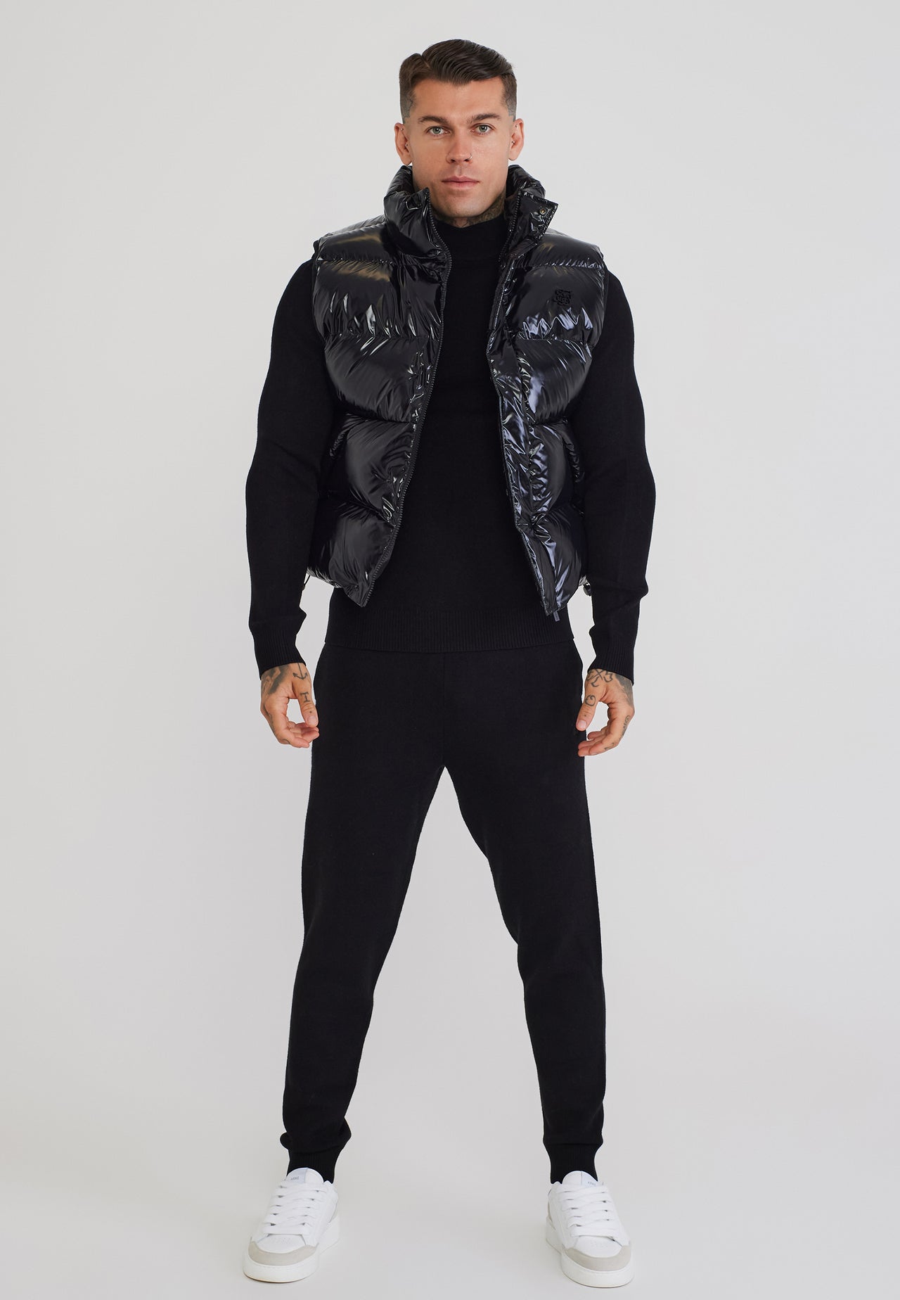 Black High Shine Gilet (2)