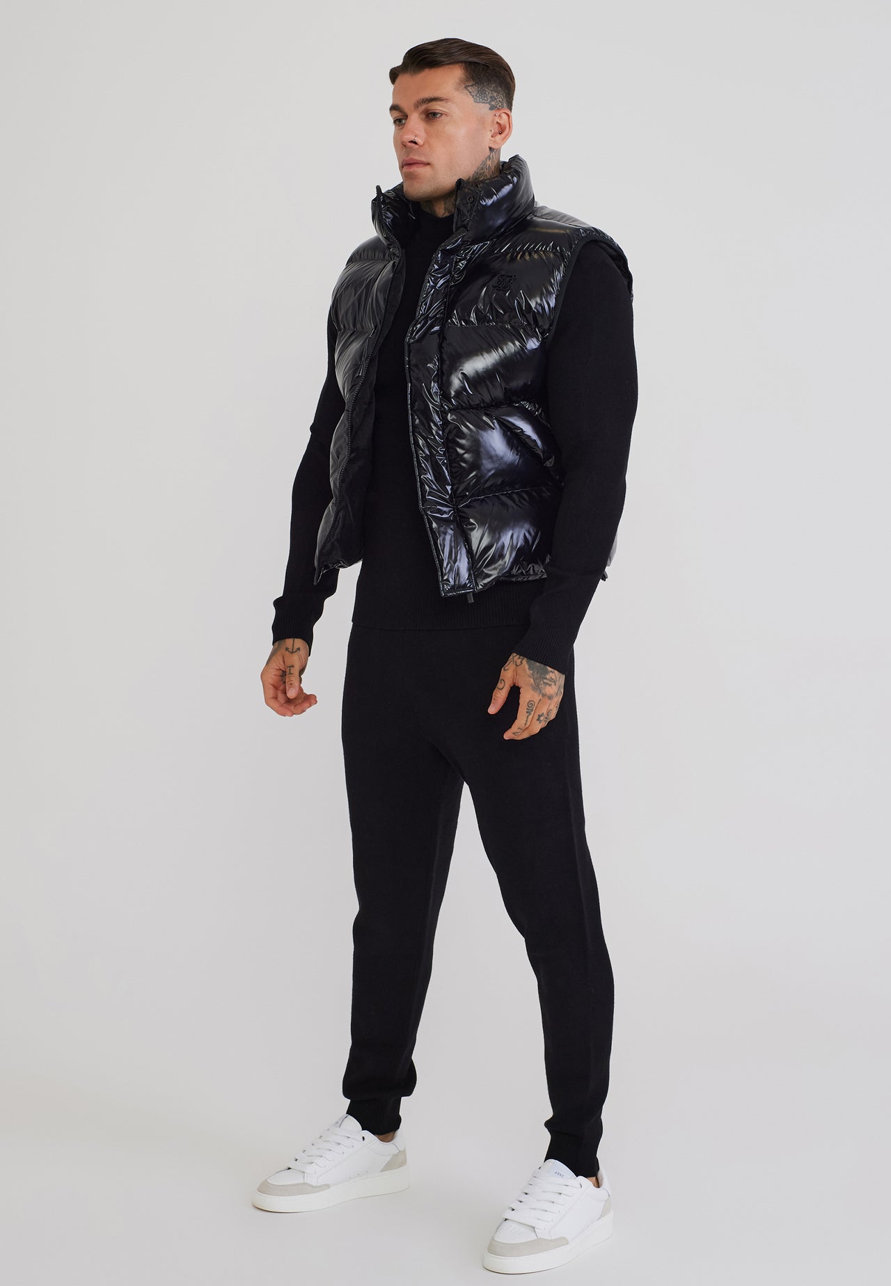 Black High Shine Gilet (3)