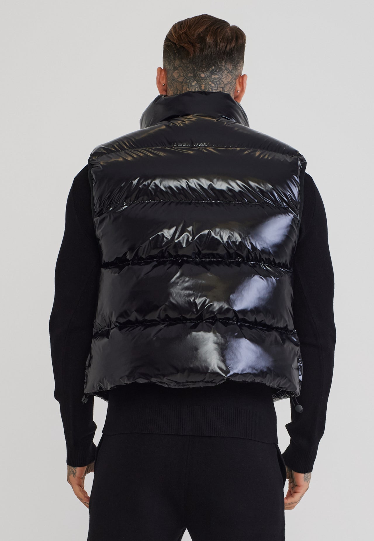 Black High Shine Gilet (4)