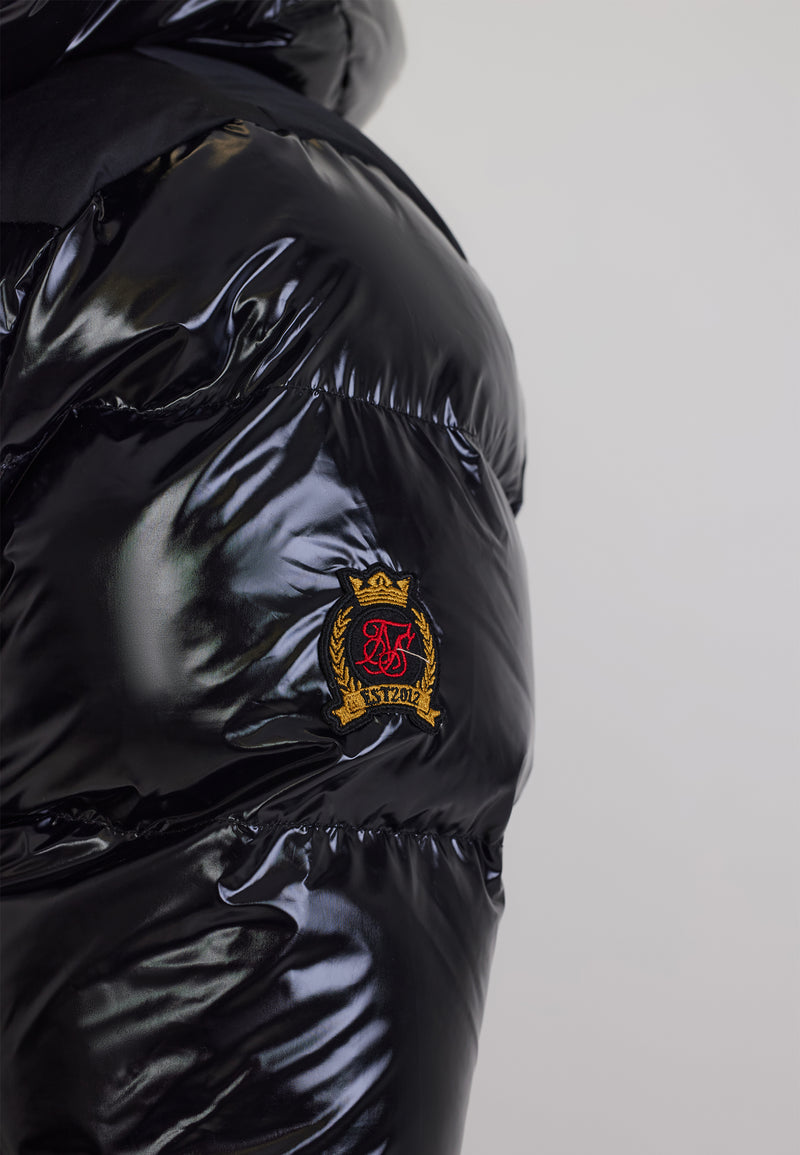 Black Half Shine Puffer Jacket (1)