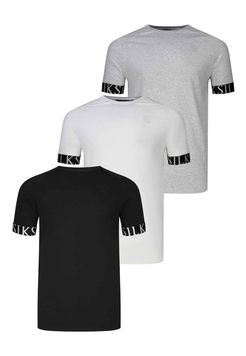 Black and White and Grey Pack of 3 Tech T-Shirts