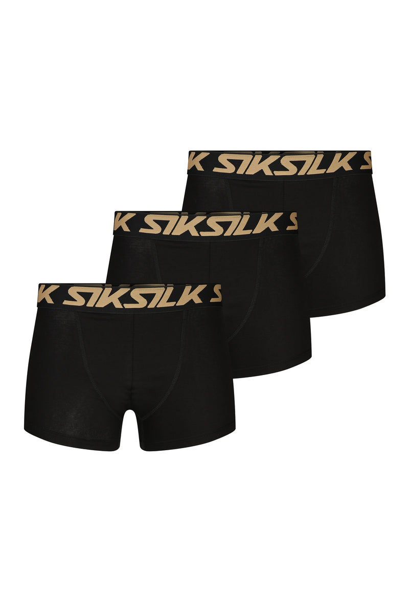Black and Gold Pack of 3 Boxer Shorts