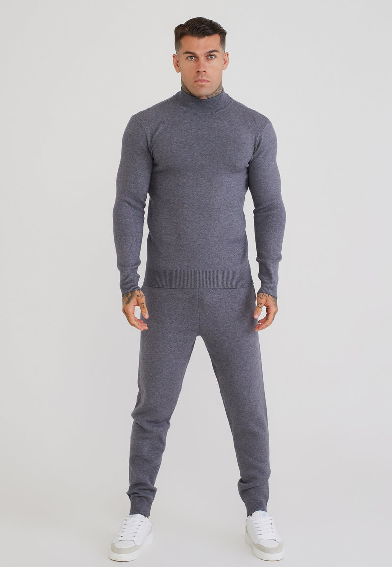 Grey Marl Knitted Joggers (1)