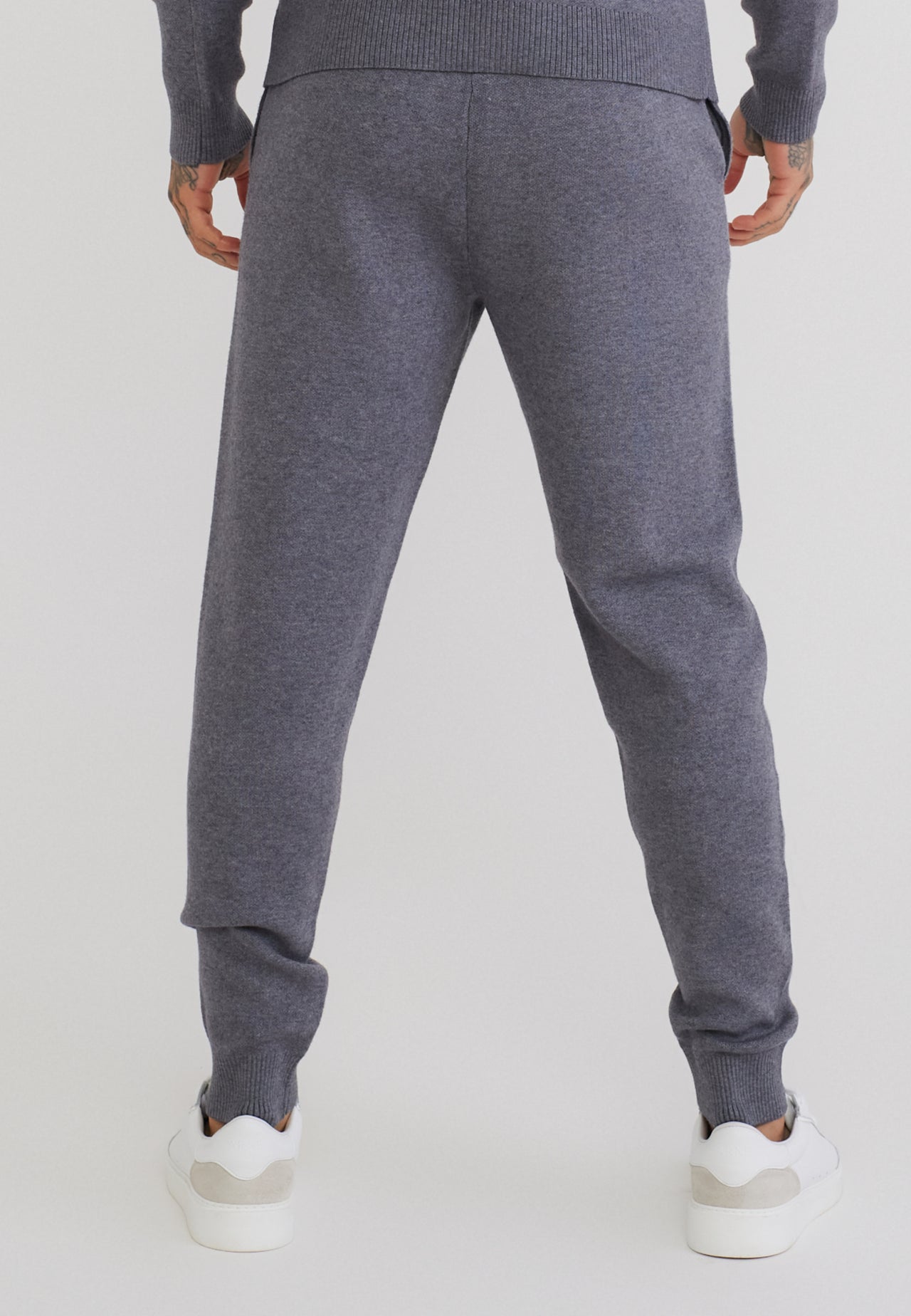 Grey Marl Knitted Joggers (4)