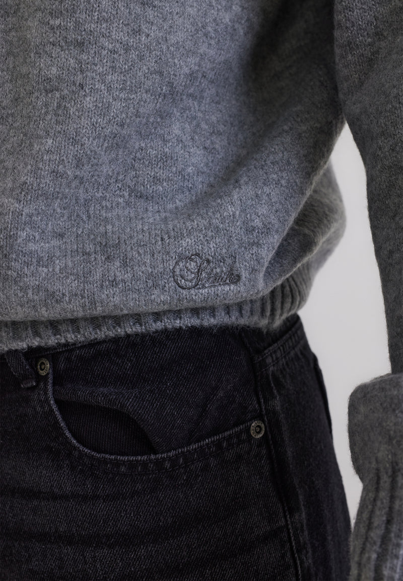 Grey Marl Roll Neck Sweater (1)