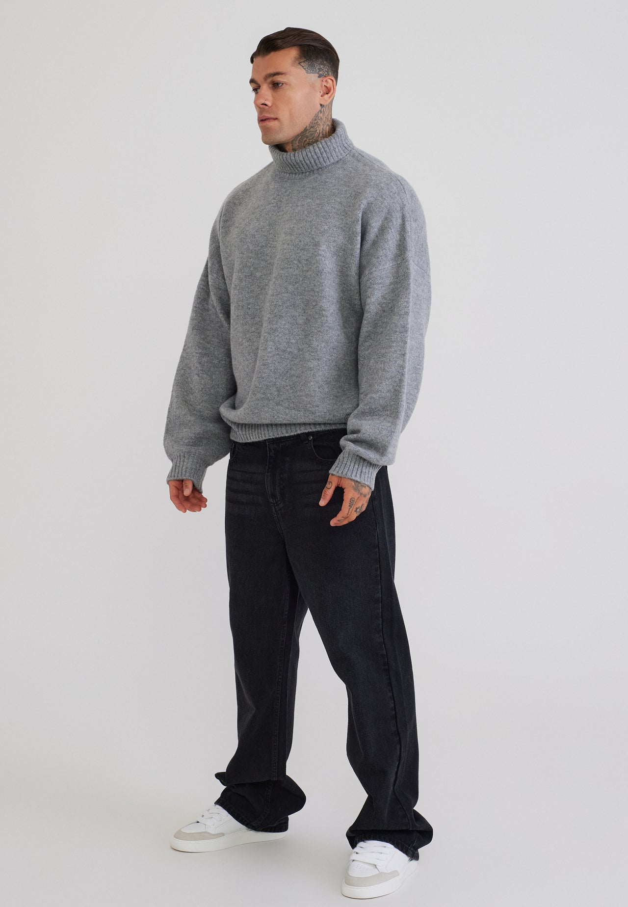 Grey Marl Roll Neck Sweater (3)