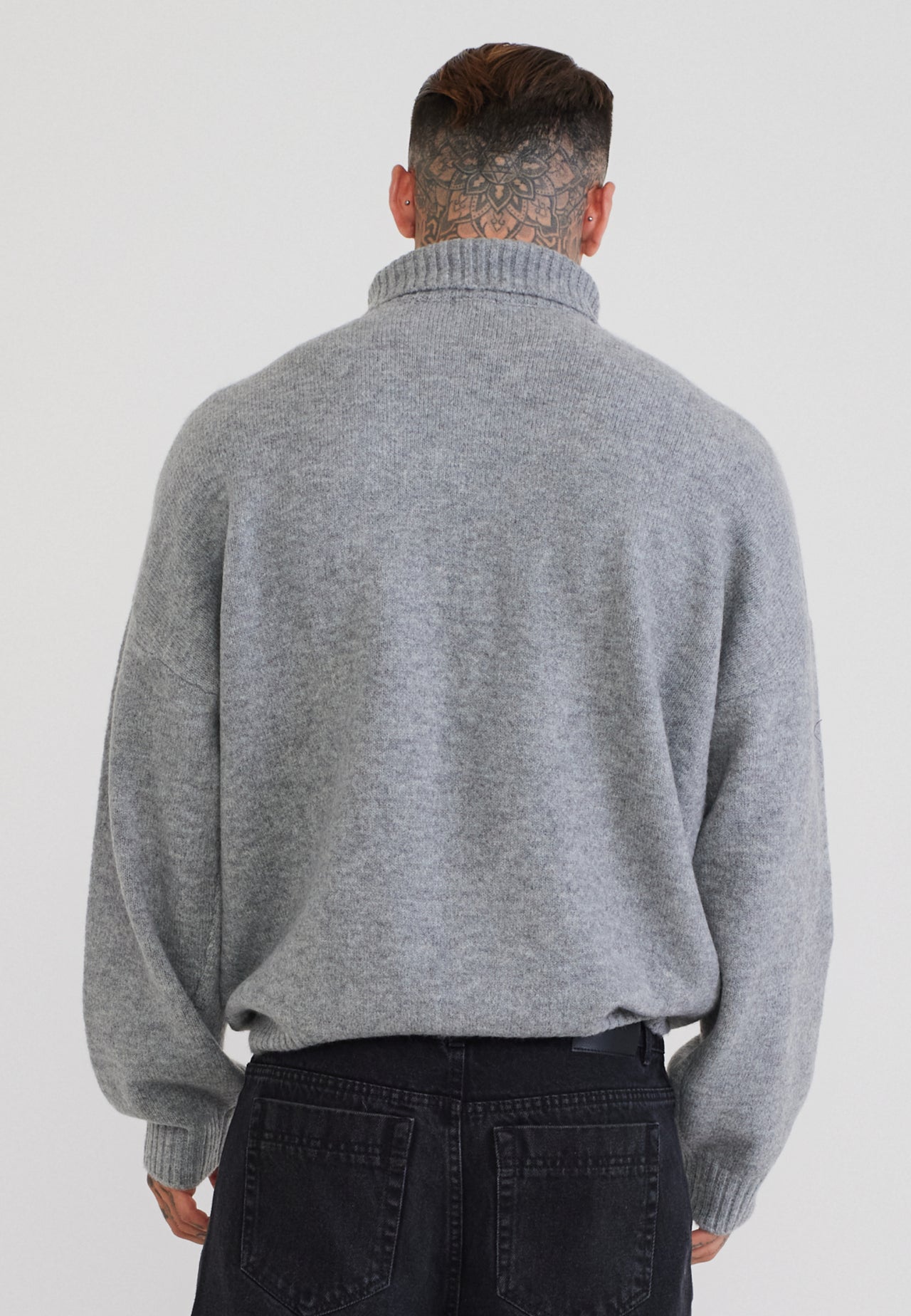 Grey Marl Roll Neck Sweater (4)