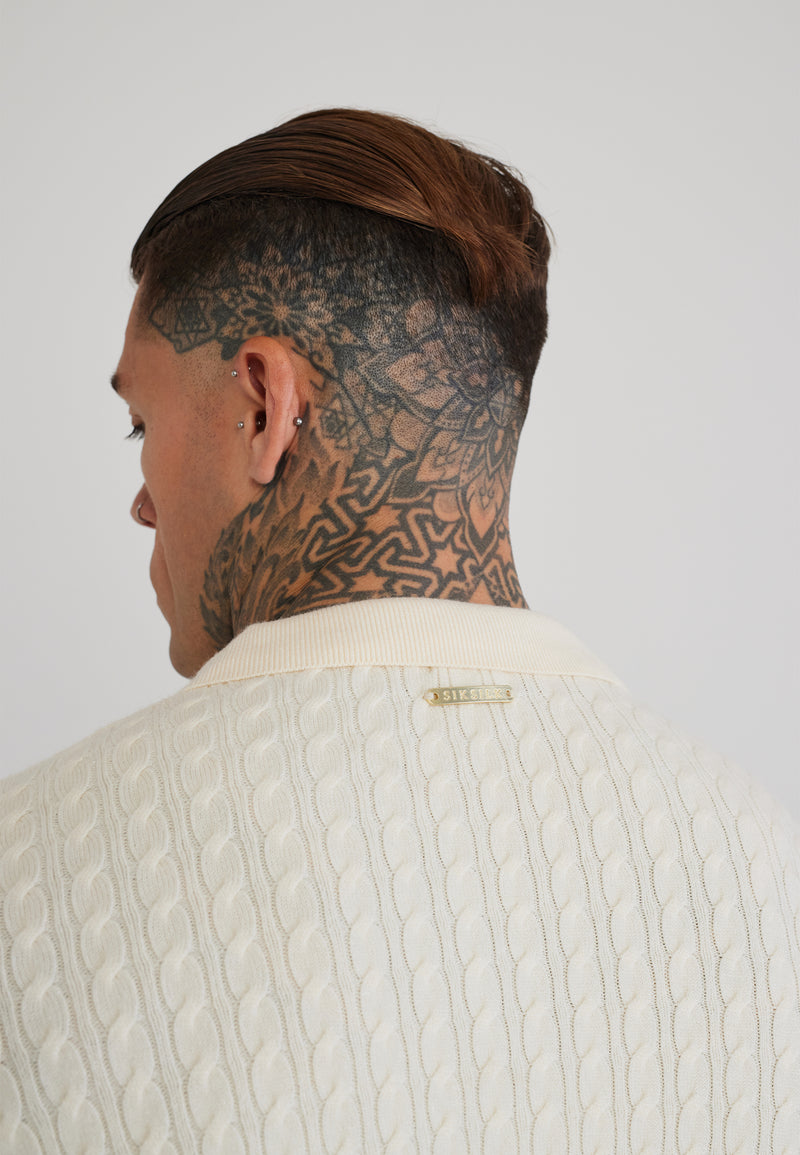 Ecru LS Knitted Polo T-Shirt (1)