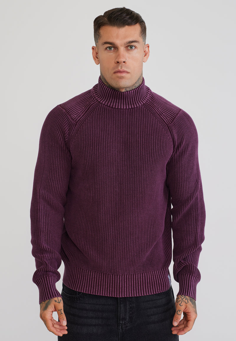 Burgundy High Neck Sweater