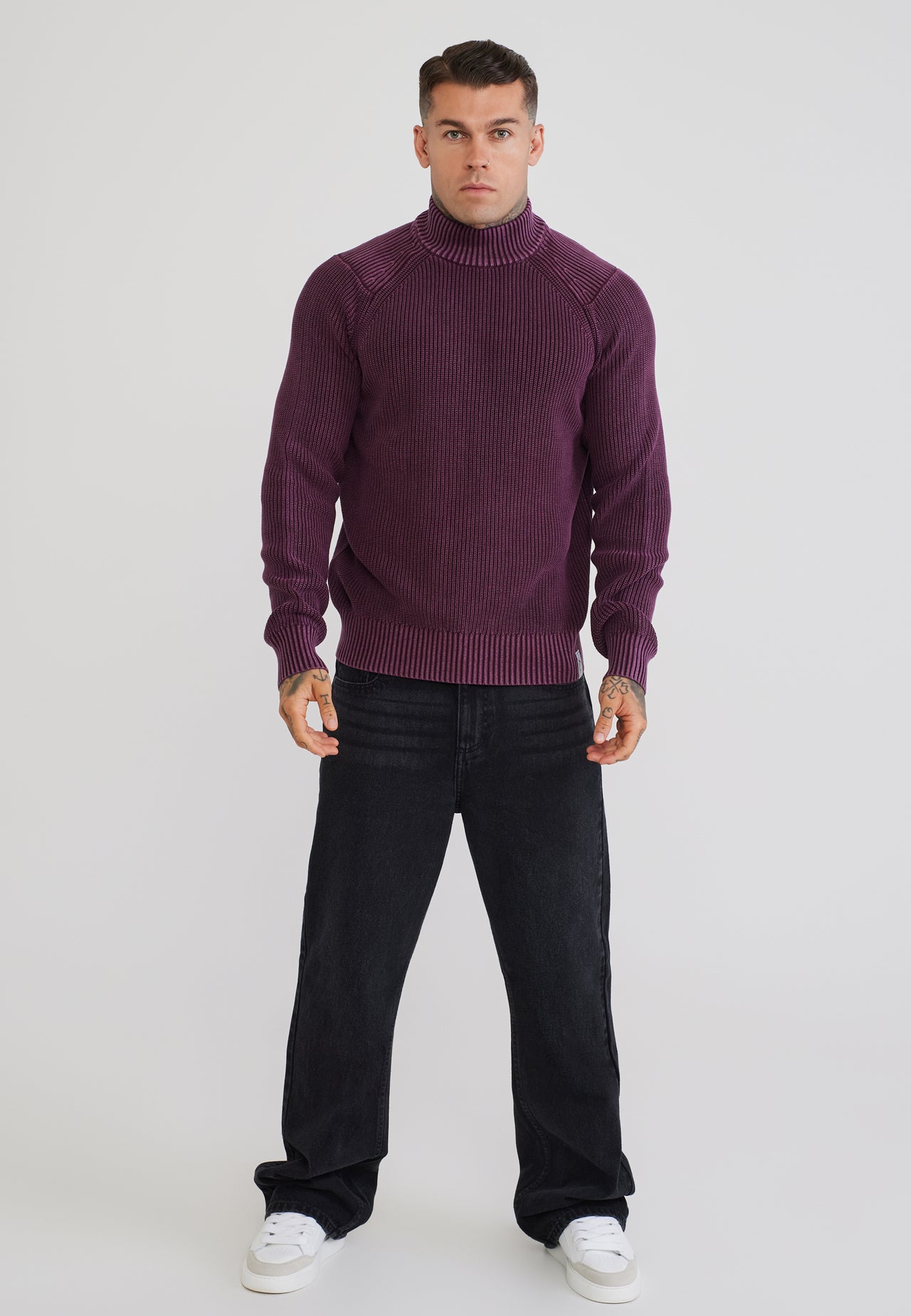 Burgundy High Neck Sweater (2)