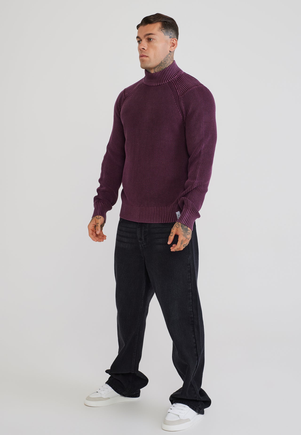 Burgundy High Neck Sweater (3)