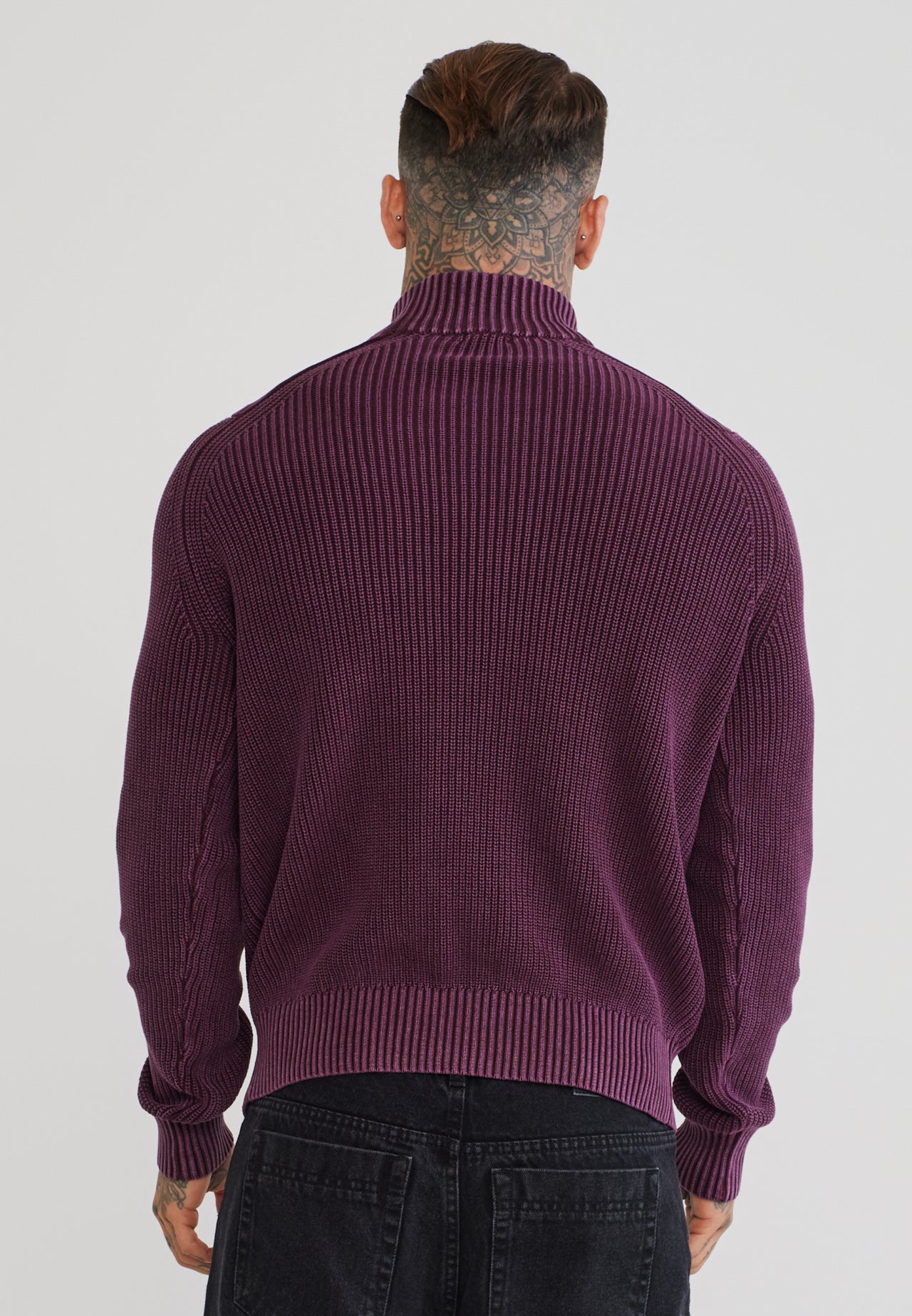 Burgundy High Neck Sweater (4)