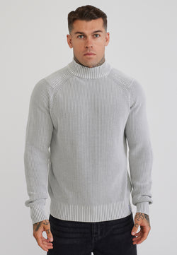 Grey High Neck Sweater