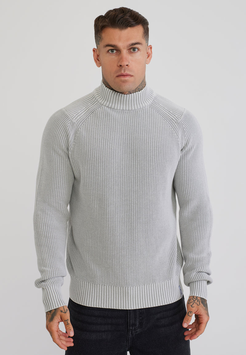 Grey High Neck Sweater
