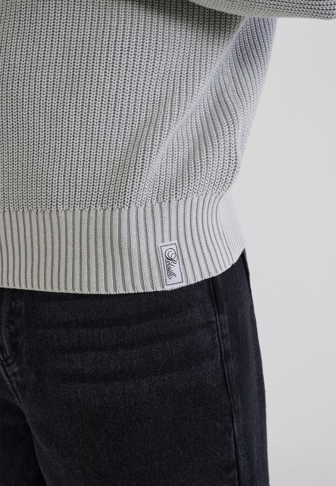 Grey High Neck Sweater (1)
