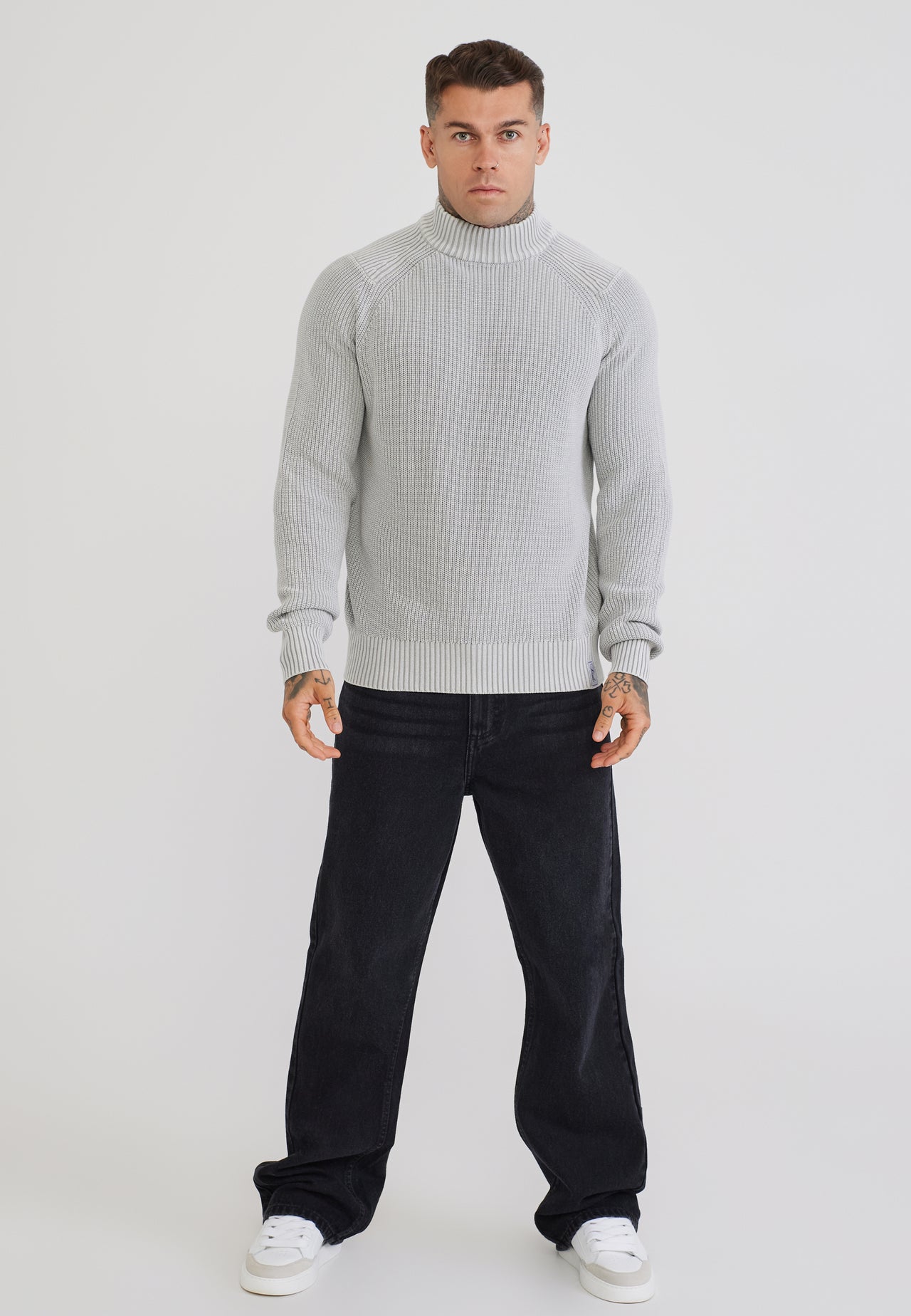 Grey High Neck Sweater (2)