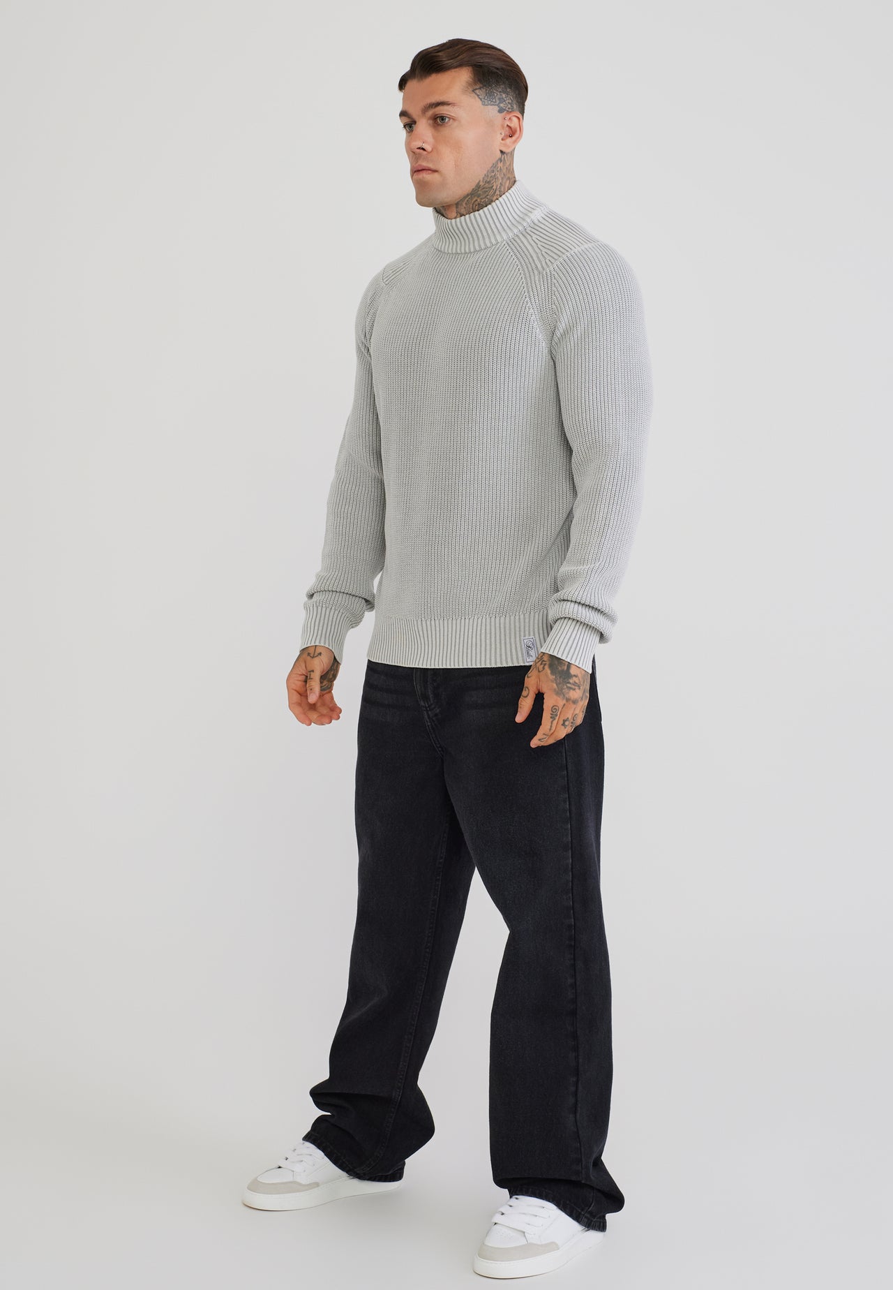 Grey High Neck Sweater (3)