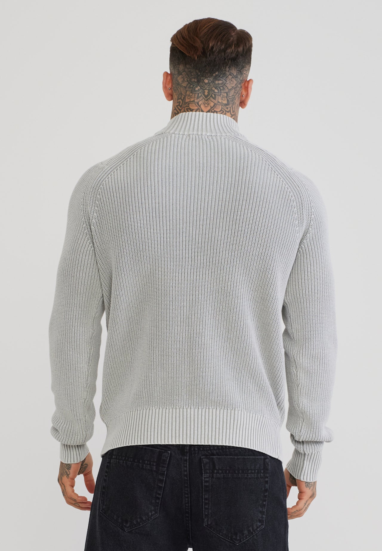 Grey High Neck Sweater (4)