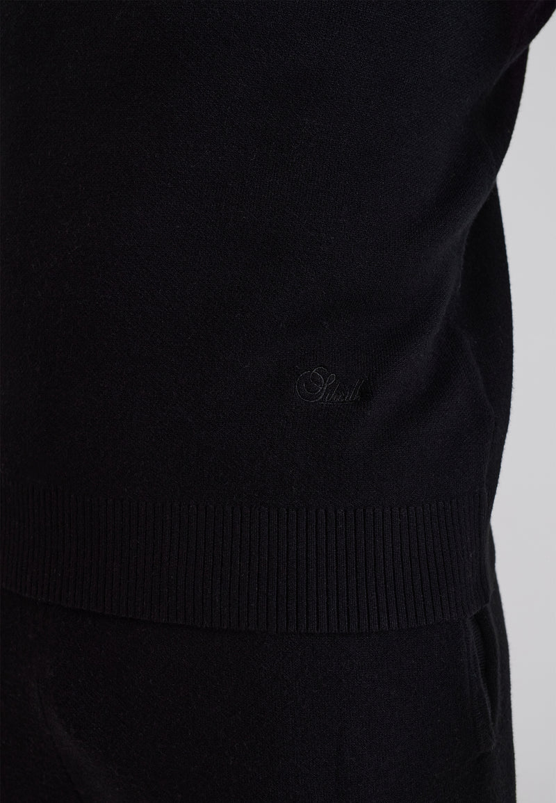 Black LS High Neck Knitted Sweater (1)