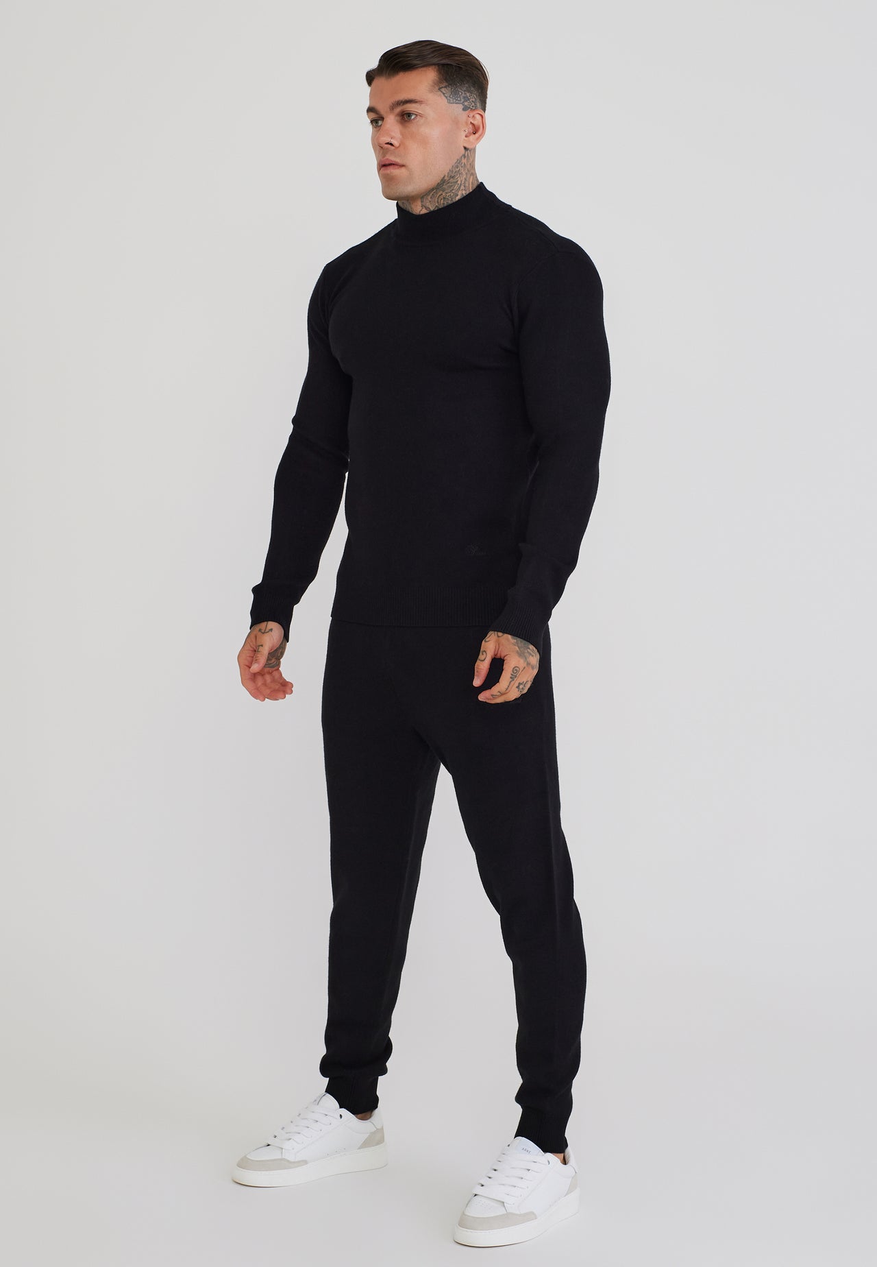 Black LS High Neck Knitted Sweater (3)