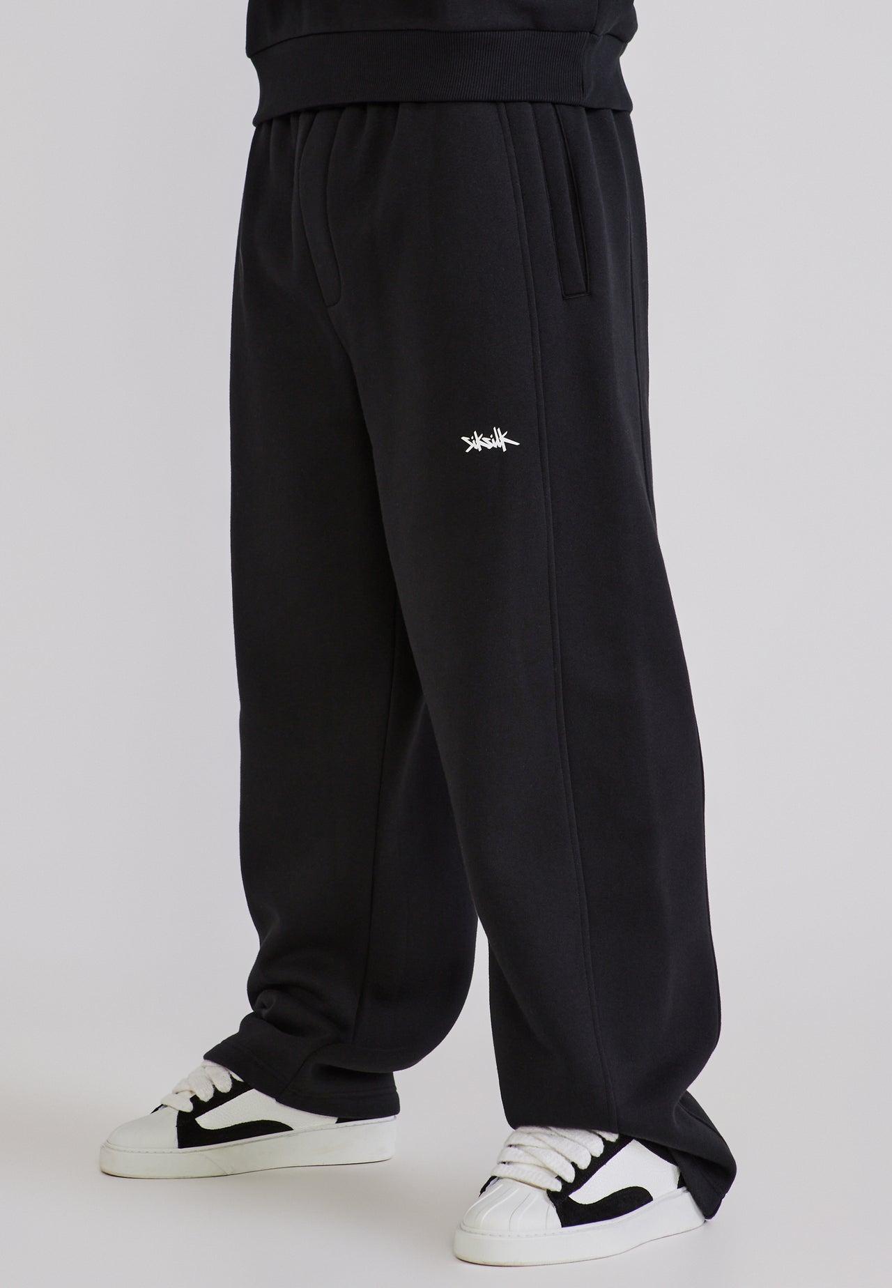 Black Essentials Wide Leg Joggers