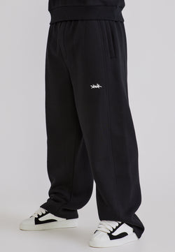 Black Essentials Wide Leg Joggers