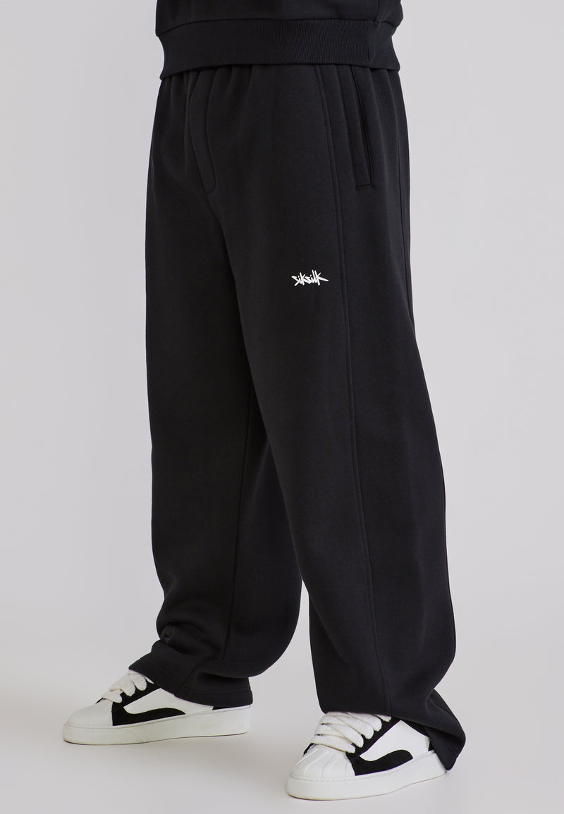 Black Essentials Wide Leg Joggers