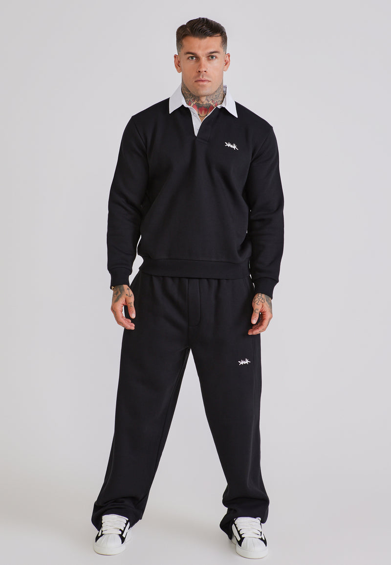 Black Essentials Wide Leg Joggers (1)