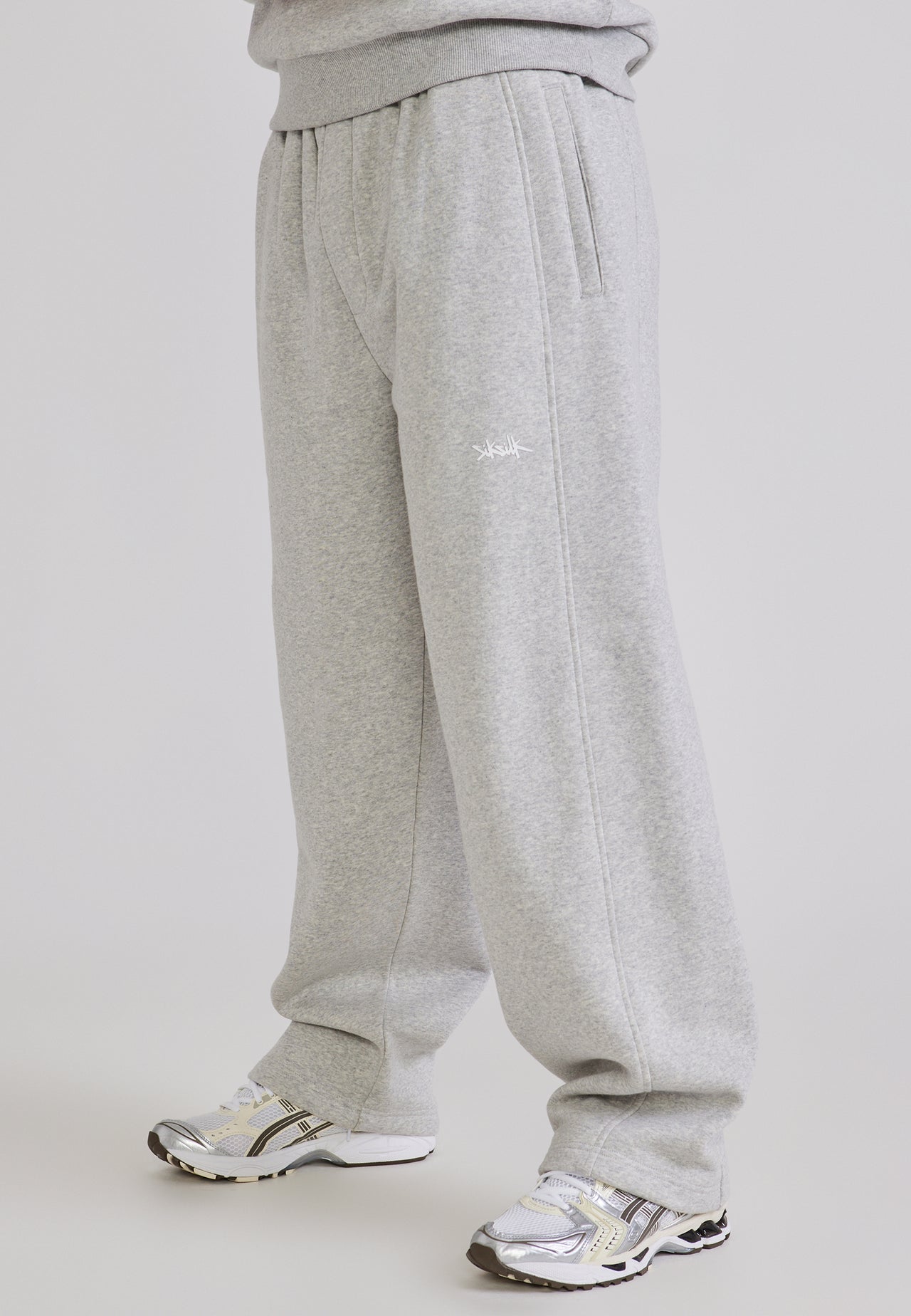 Grey Marl Essentials Wide Leg Joggers