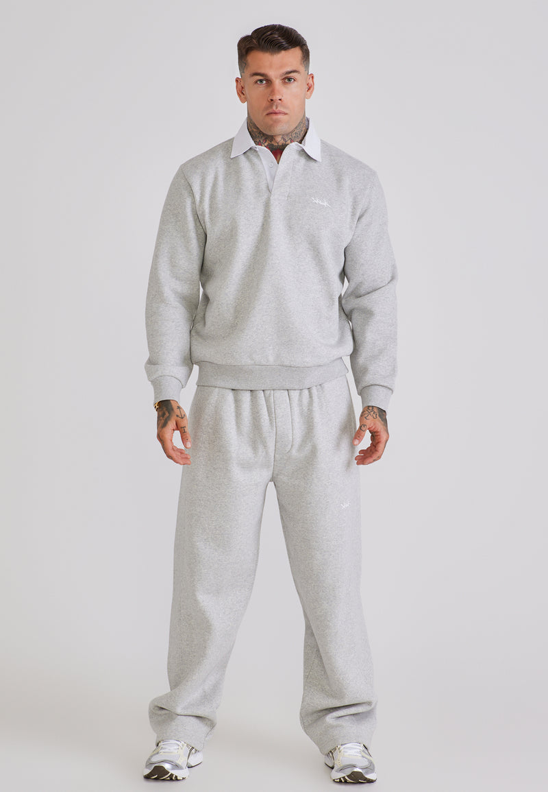 Grey Marl Essentials Wide Leg Joggers (1)