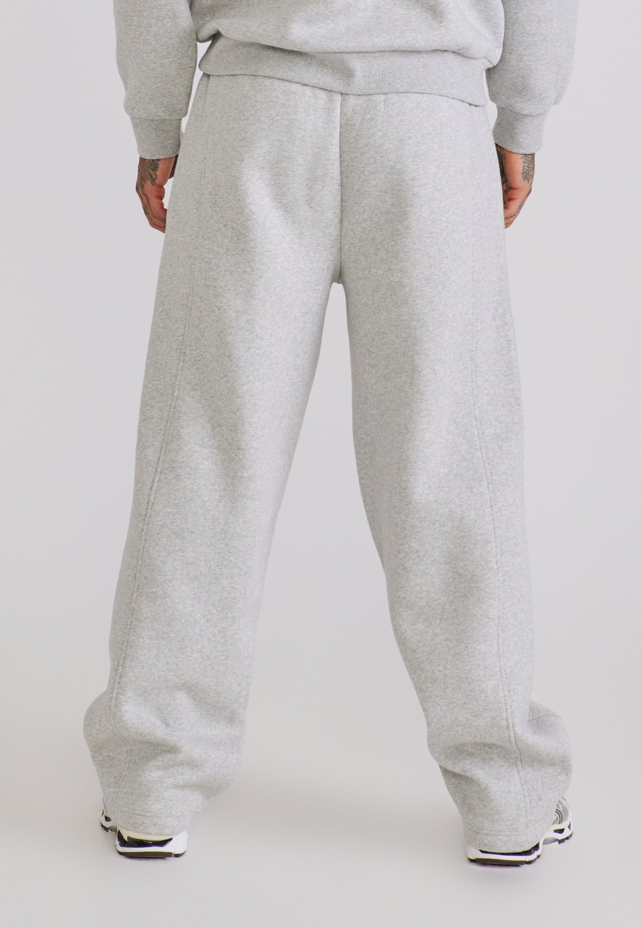 Grey Marl Essentials Wide Leg Joggers (4)