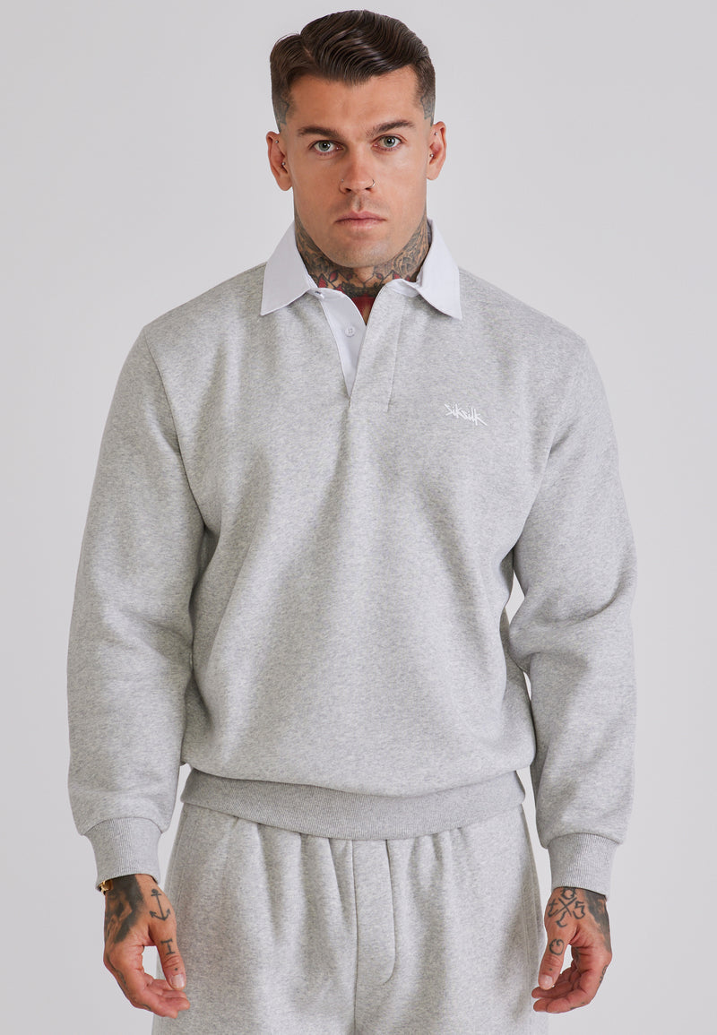 Grey Marl Essentials Polo Sweater
