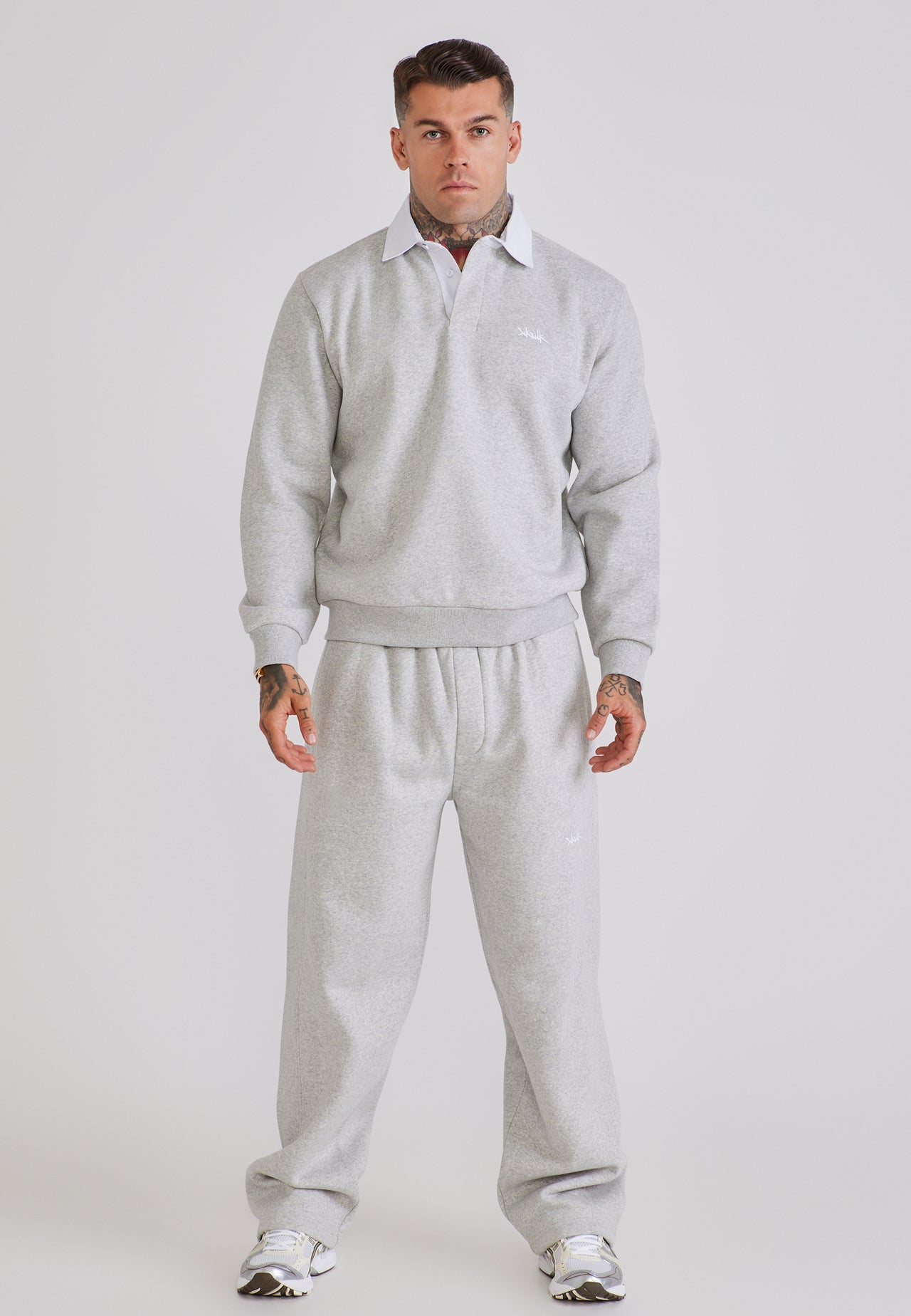 Grey Marl Essentials Polo Sweater (2)