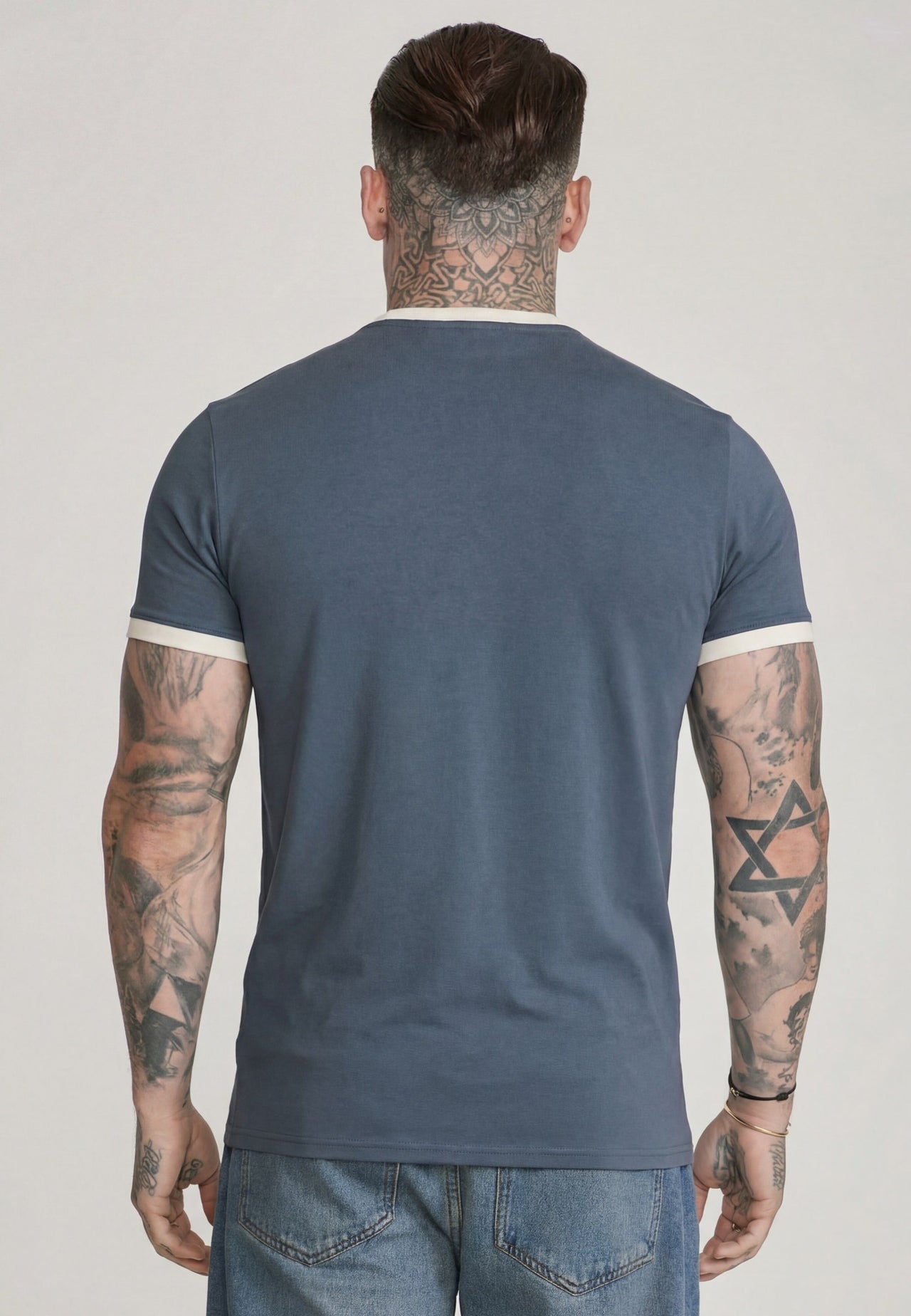 Blue and Ecru Stripe Ringer T-Shirt (4)
