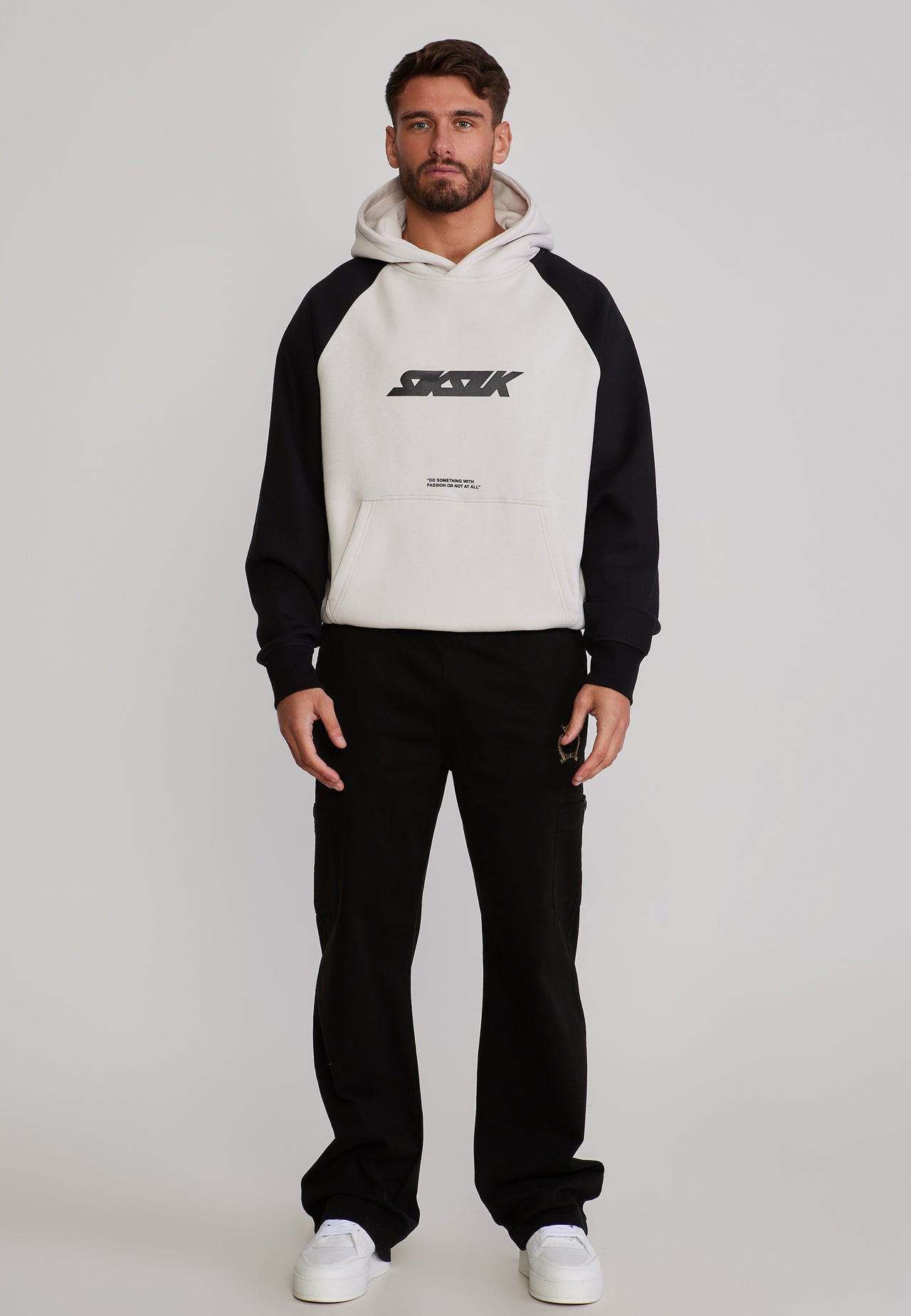 Stone and Black Graphic Hoodie (2)