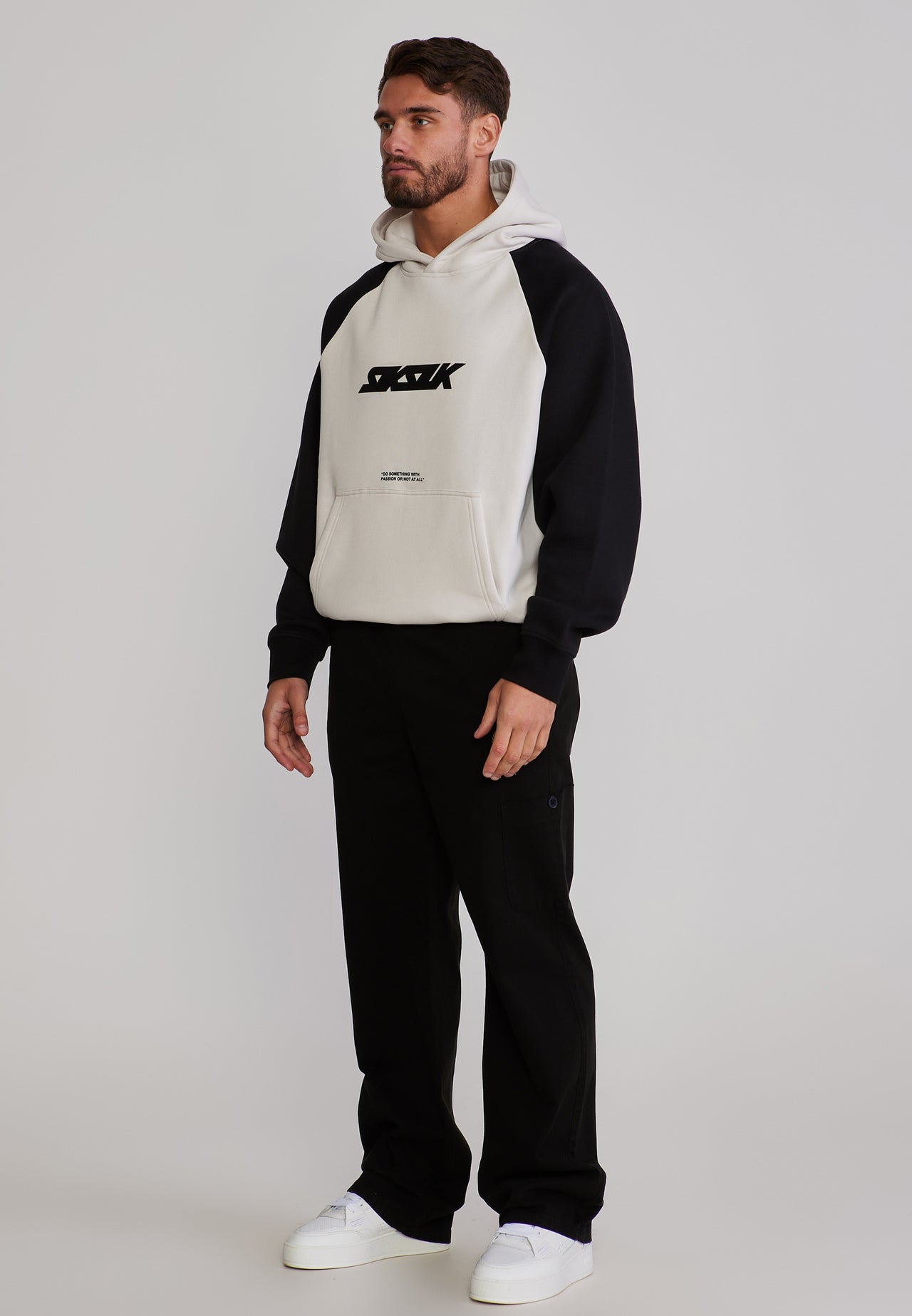 Stone and Black Graphic Hoodie (3)