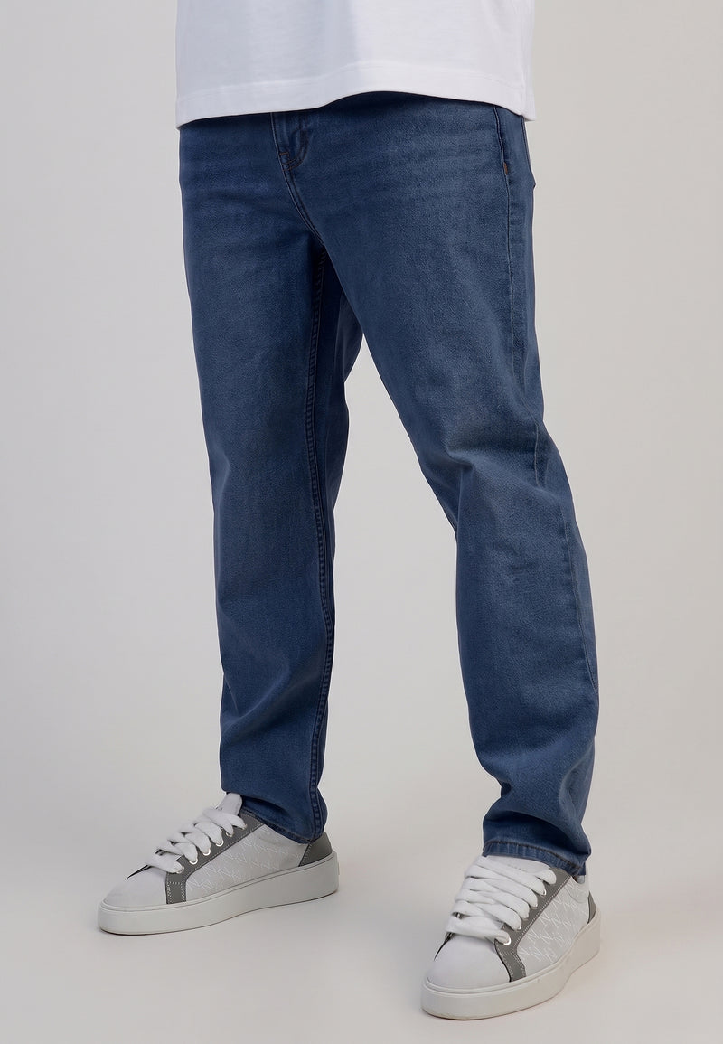 Washed Light Blue Tapered Fit Jeans