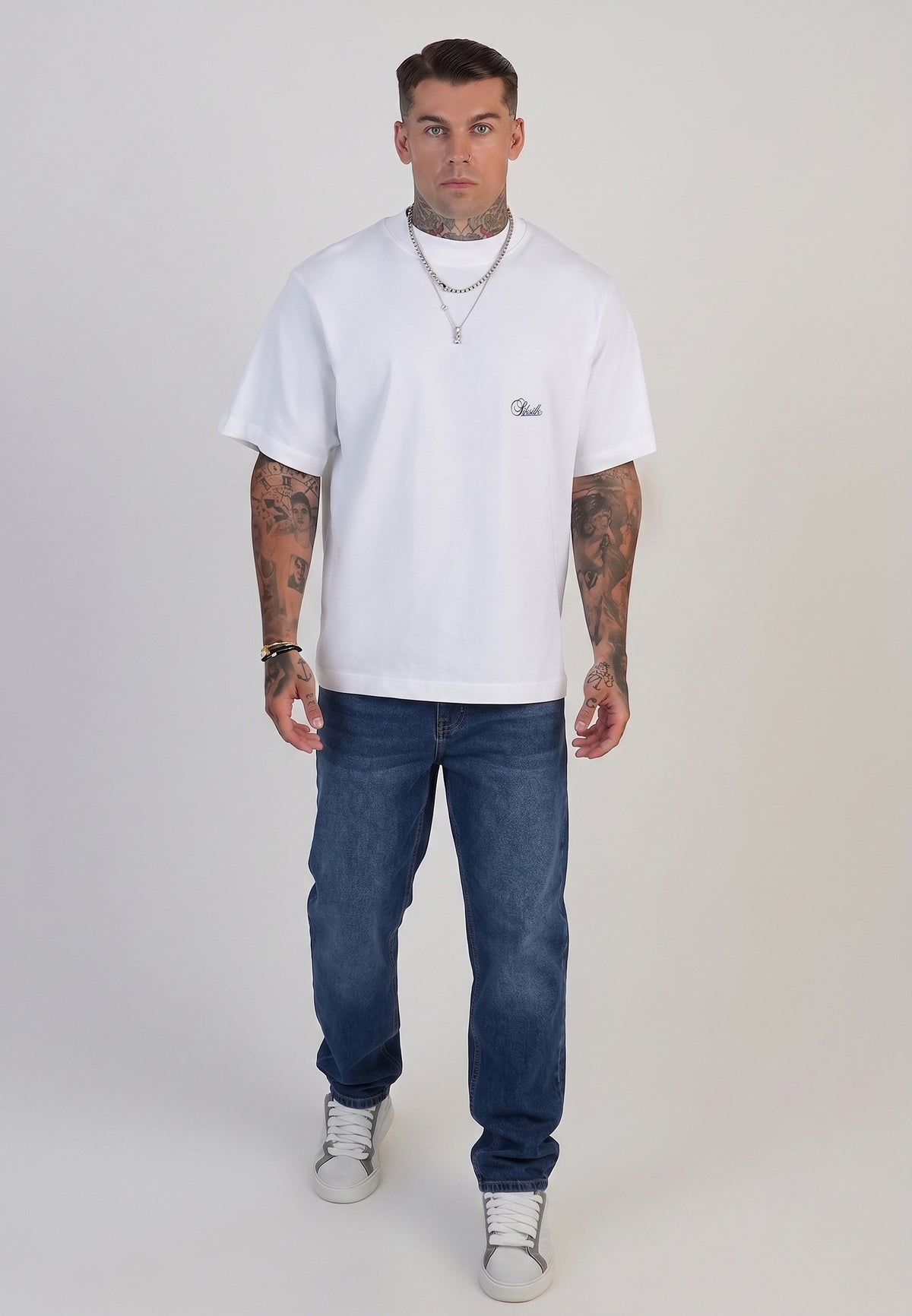 Washed Light Blue Tapered Fit Jeans (3)