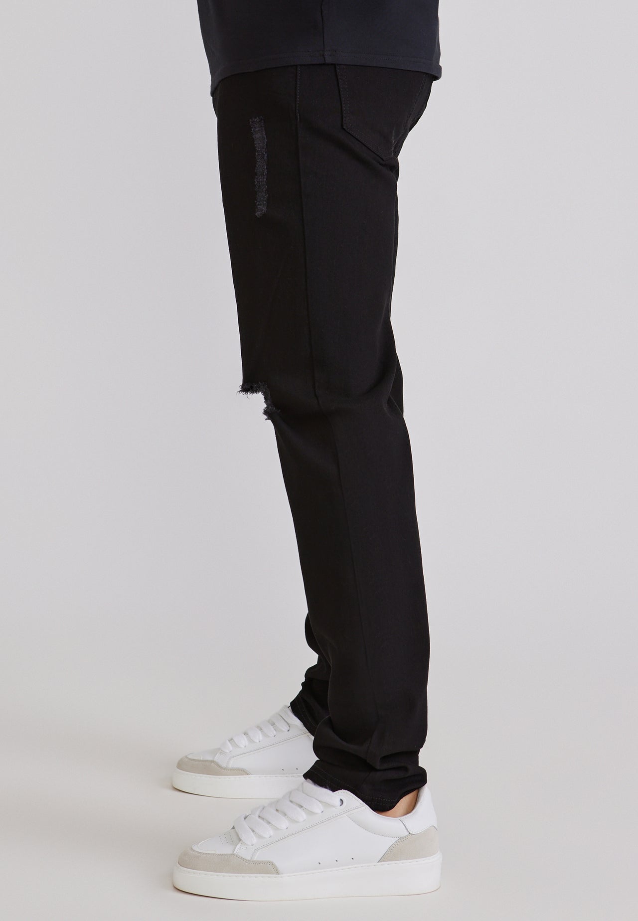 Black Distressed Slim Fit Jeans (2)