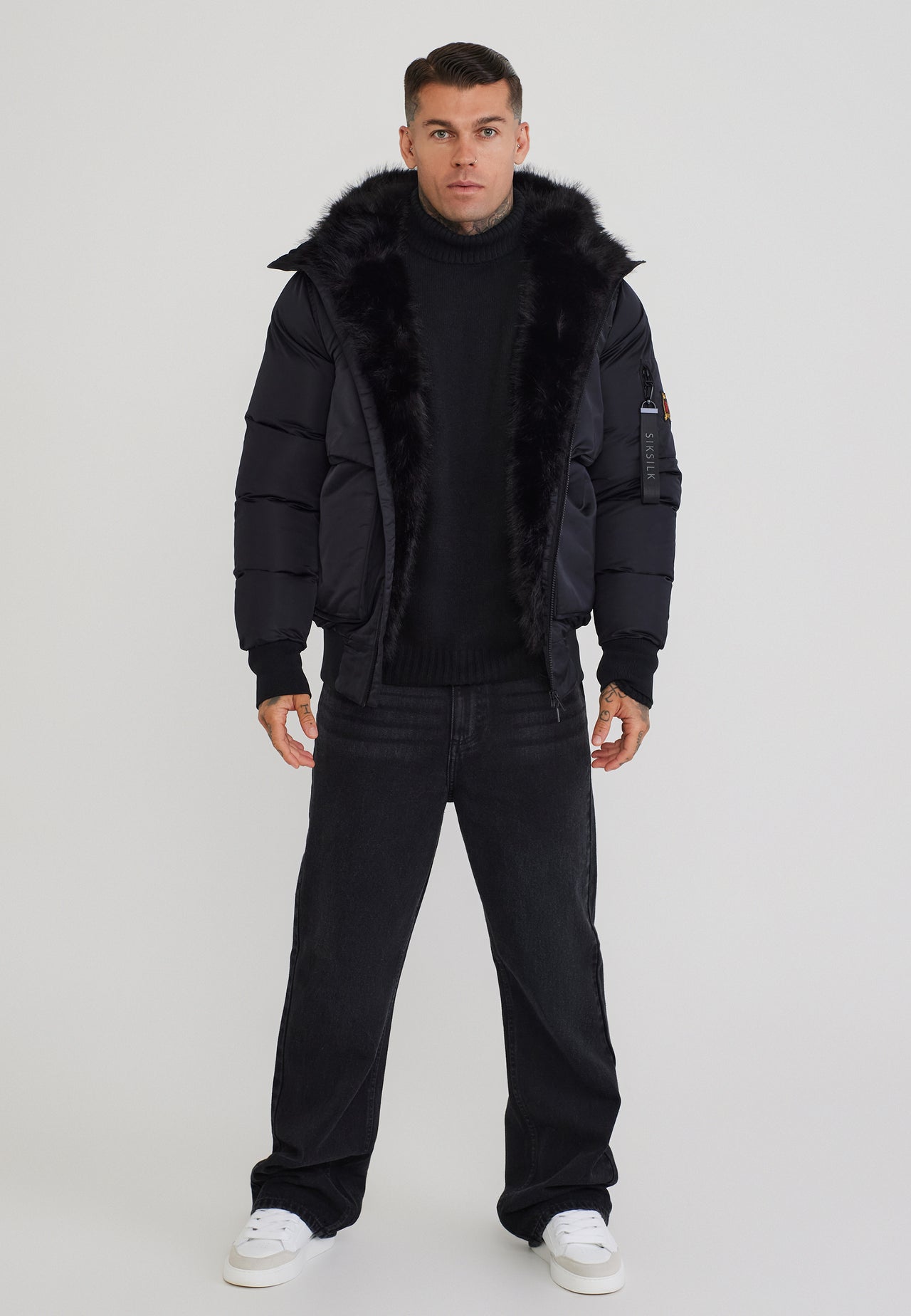 Black Hooded Bomber Jacket (2)