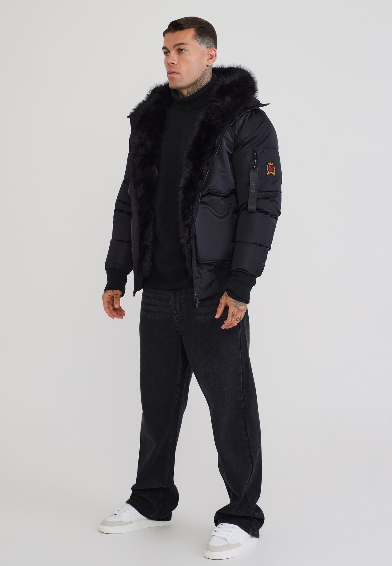 Black Hooded Bomber Jacket (3)