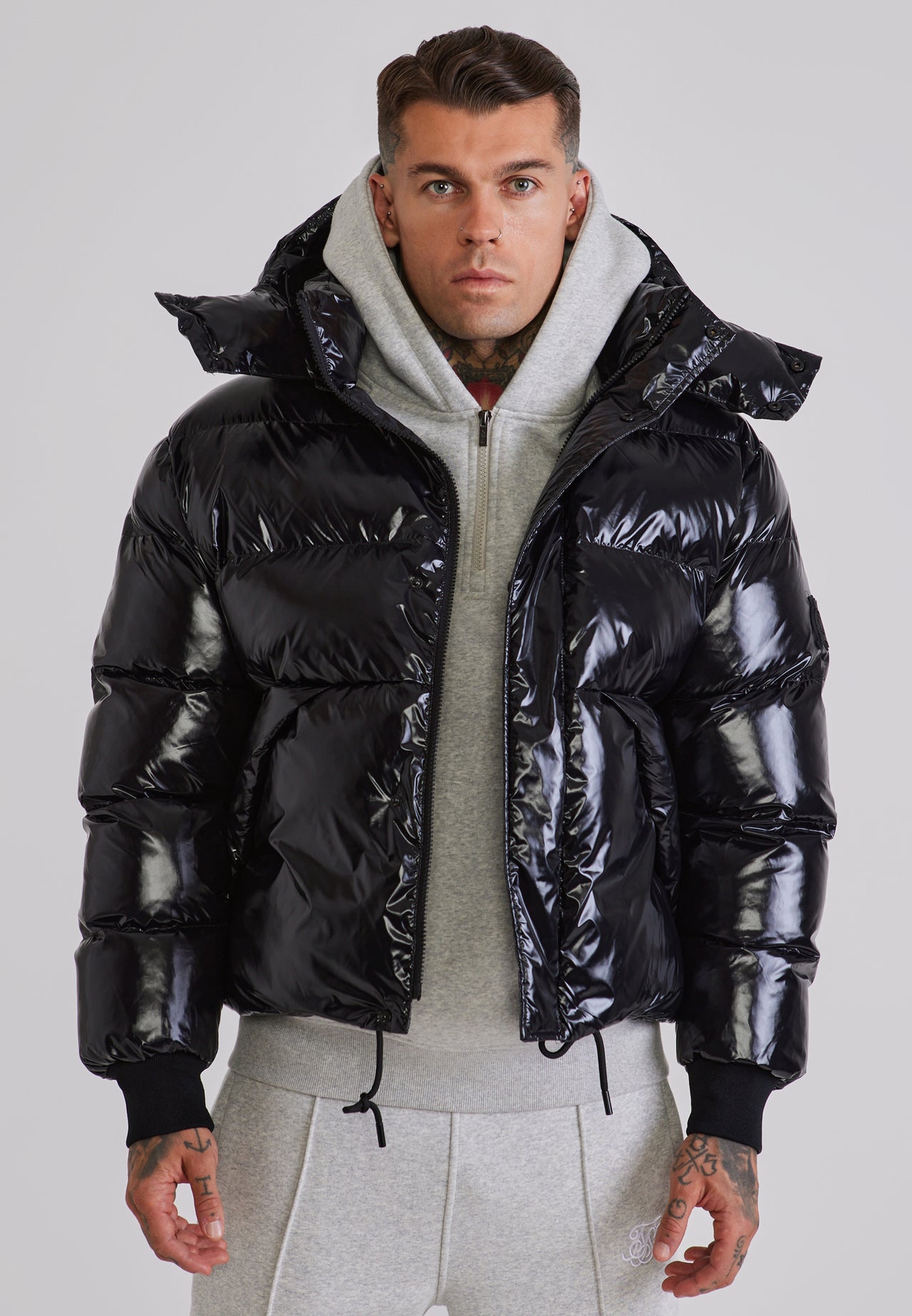 Black High Shine Puffer