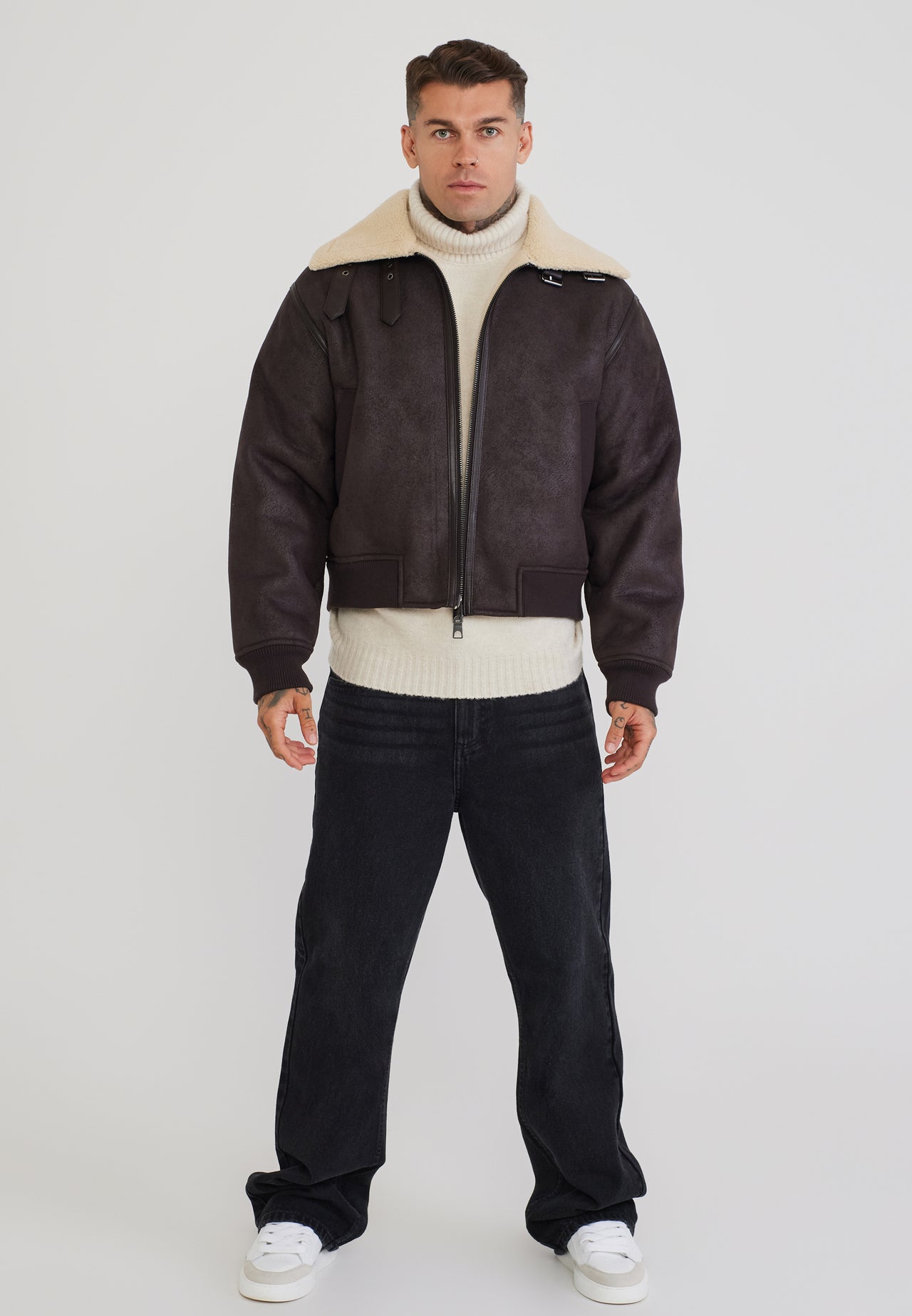 Brown Aviator Bomber Jacket (2)