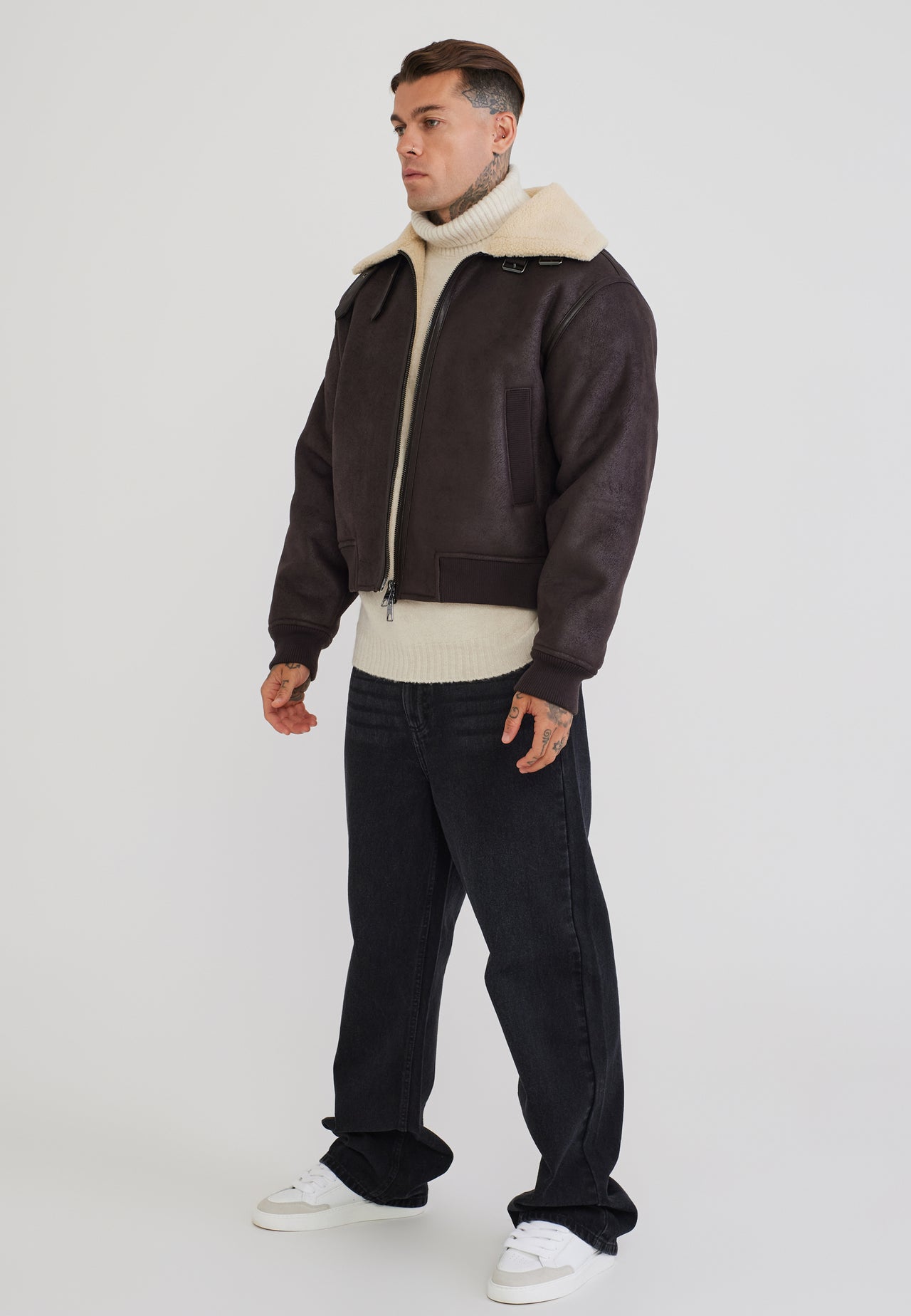 Brown Aviator Bomber Jacket (3)