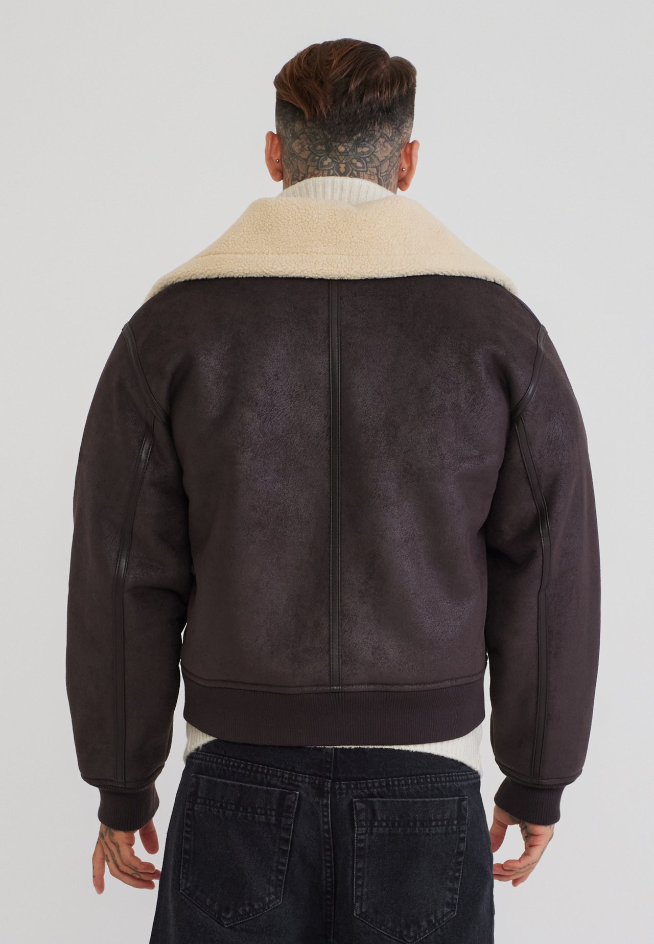 Brown Aviator Bomber Jacket (4)