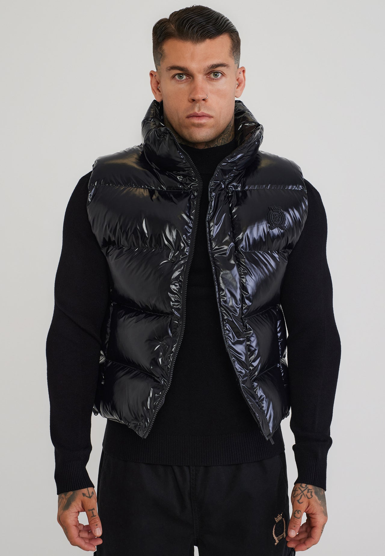 Black High Shine Gilet