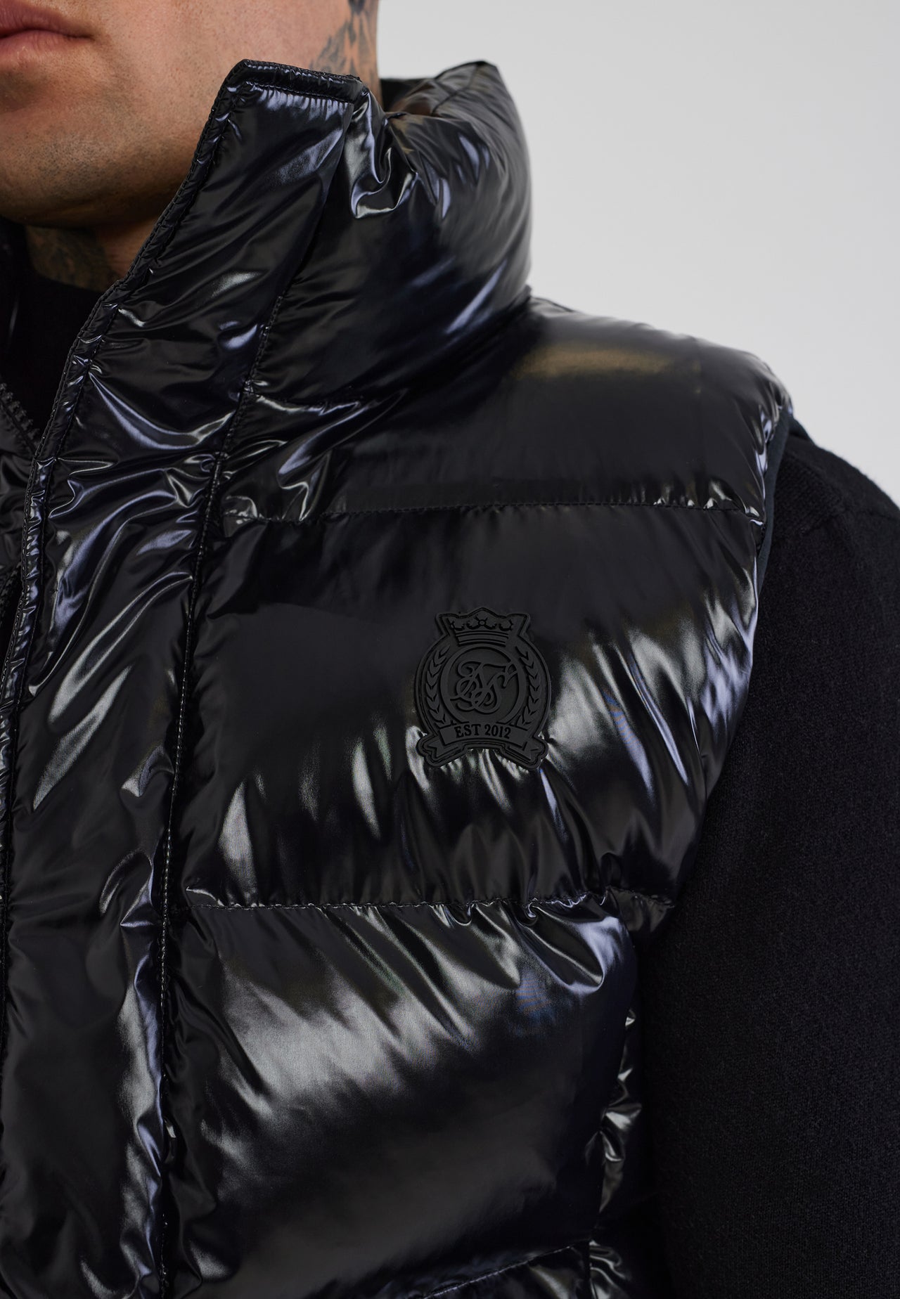 Black High Shine Gilet (1)